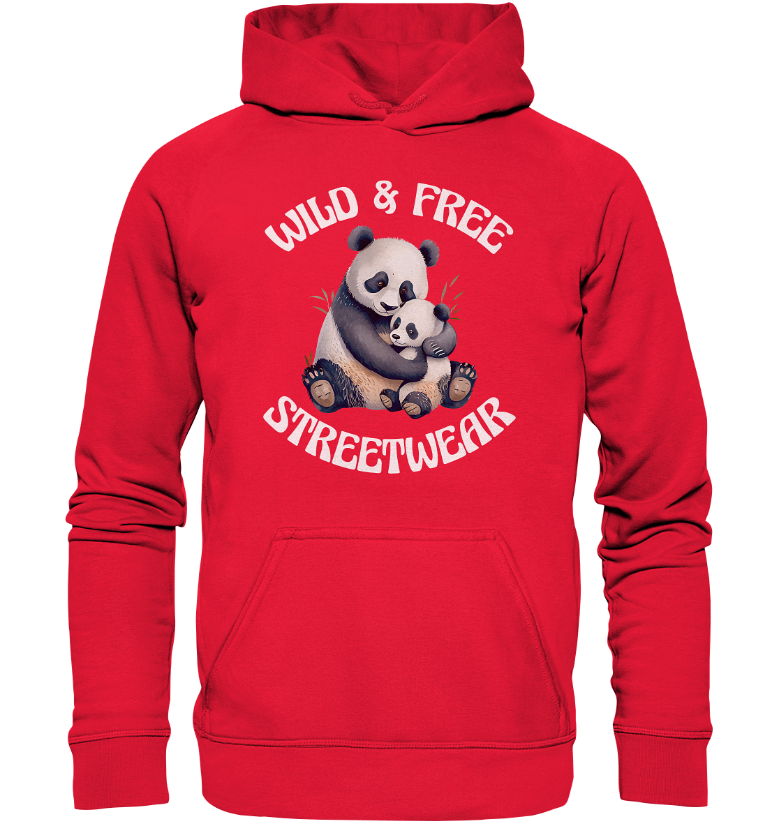 WILD & FREE NO 12 PANDA FAMILY  - STREETWEAR - STATEMENT    - Kids Premium Hoodie