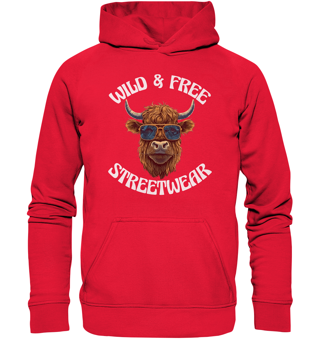 WILD & FREE NO 2 HIGHLAND COW STREETWEAR - STATEMENT - Kids Premium Hoodie