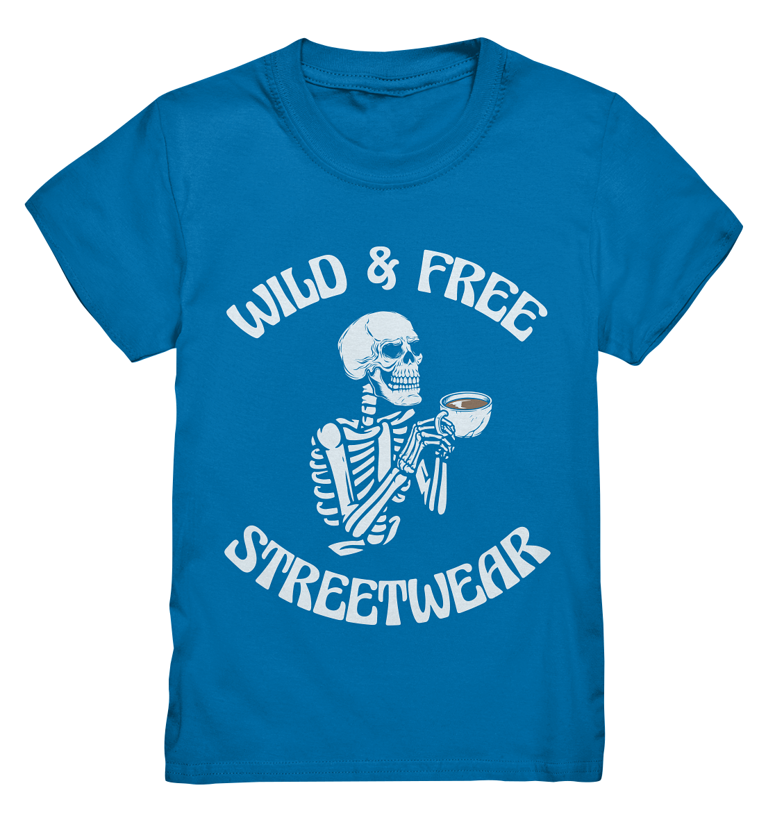 WILD & FREE NO 5 DRINKING SKELETON - STREETWEAR - STATEMENT  - Kids Premium Shirt