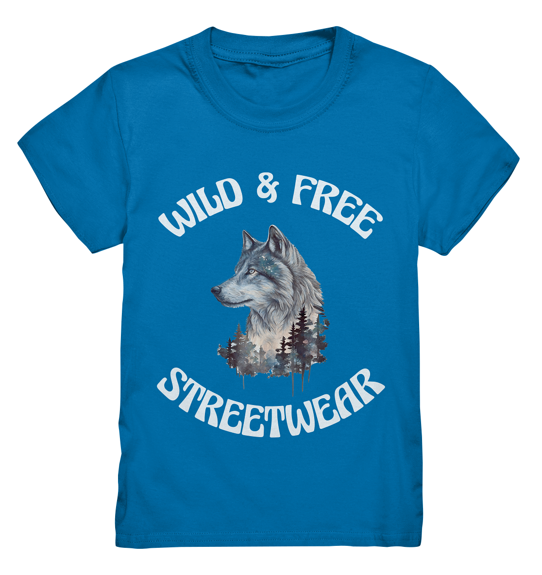 WILD & FREE NO 3 WOLF STREETWEAR - STATEMENT - Kids Premium Shirt