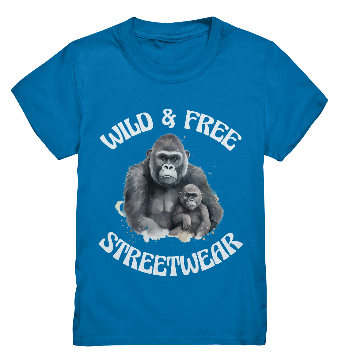 WILD & FREE NO 15 GORILLA FAMILY  - STREETWEAR - STATEMENT  - Kids Premium Shirt