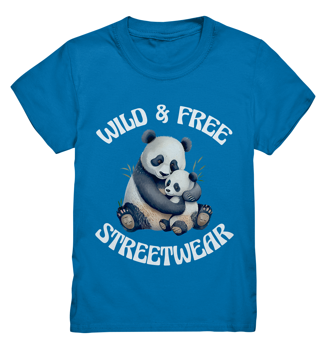 WILD & FREE NO 12 PANDA FAMILY  - STREETWEAR - STATEMENT    - Kids Premium Shirt