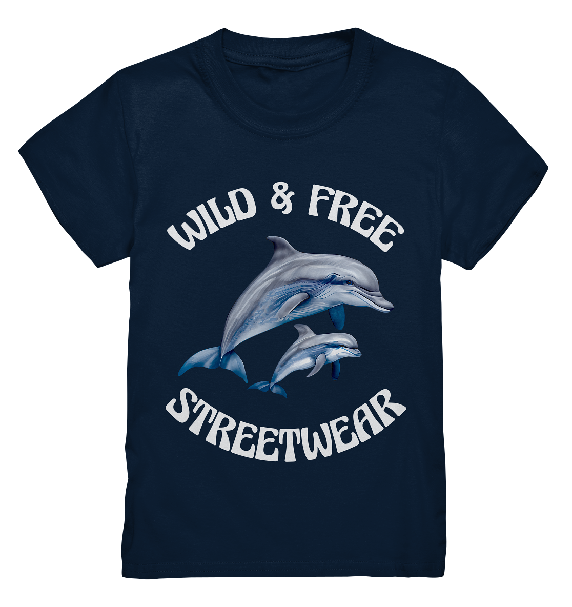 WILD & FREE NO 10 DOLPHIN FAMILY  - STREETWEAR - STATEMENT   - Kids Premium Shirt