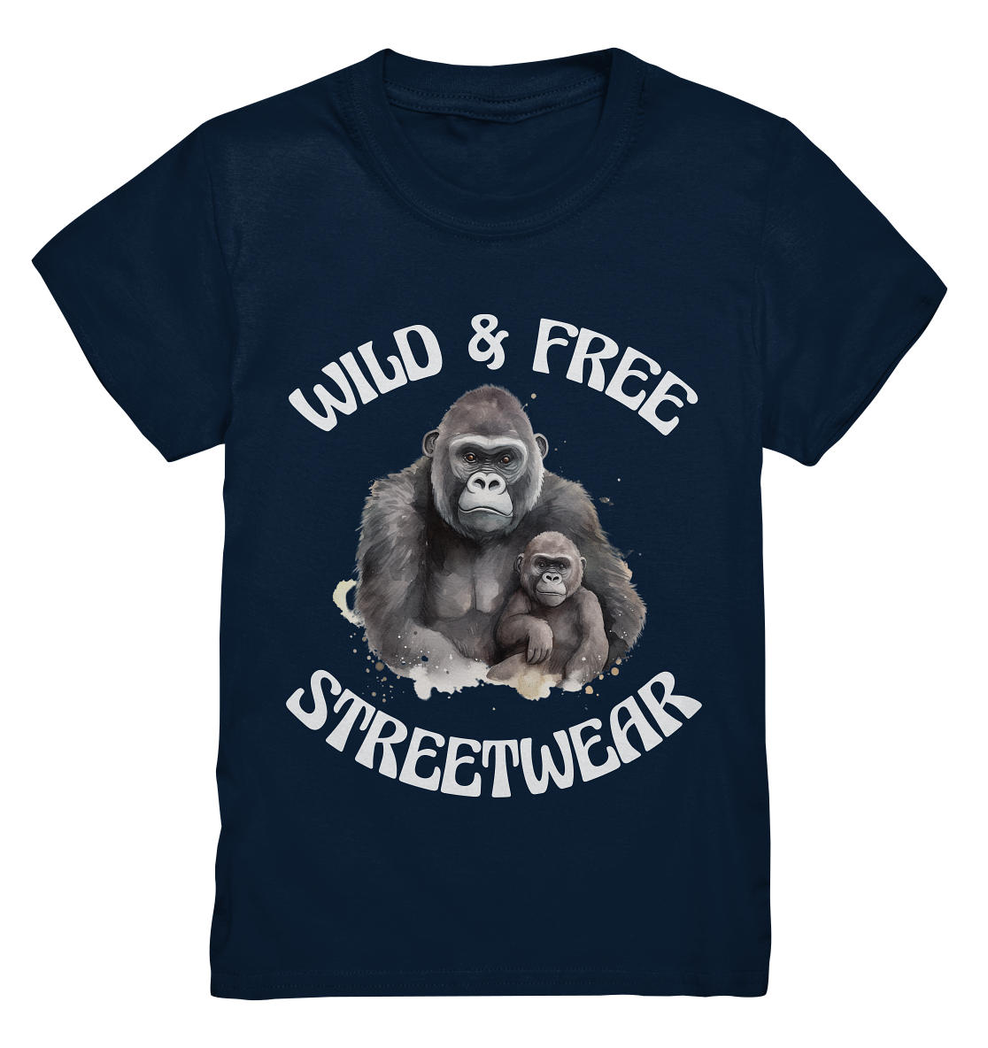 WILD & FREE NO 15 GORILLA FAMILY  - STREETWEAR - STATEMENT  - Kids Premium Shirt