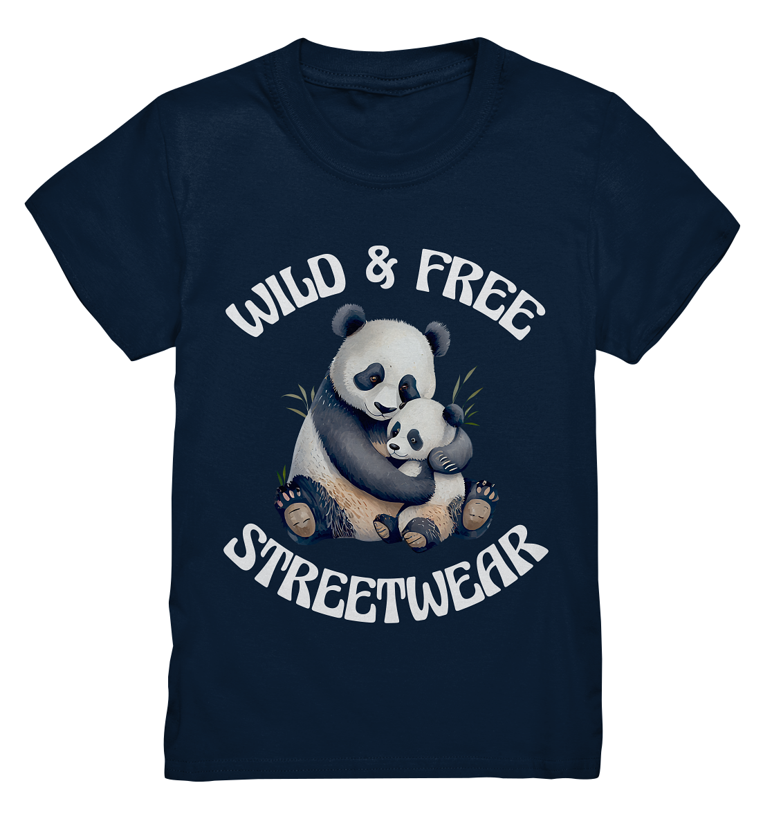 WILD & FREE NO 12 PANDA FAMILY  - STREETWEAR - STATEMENT    - Kids Premium Shirt