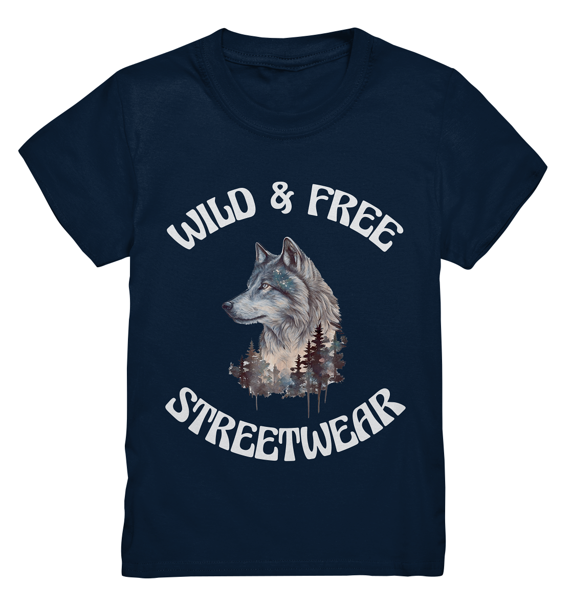 WILD & FREE NO 3 WOLF STREETWEAR - STATEMENT - Kids Premium Shirt