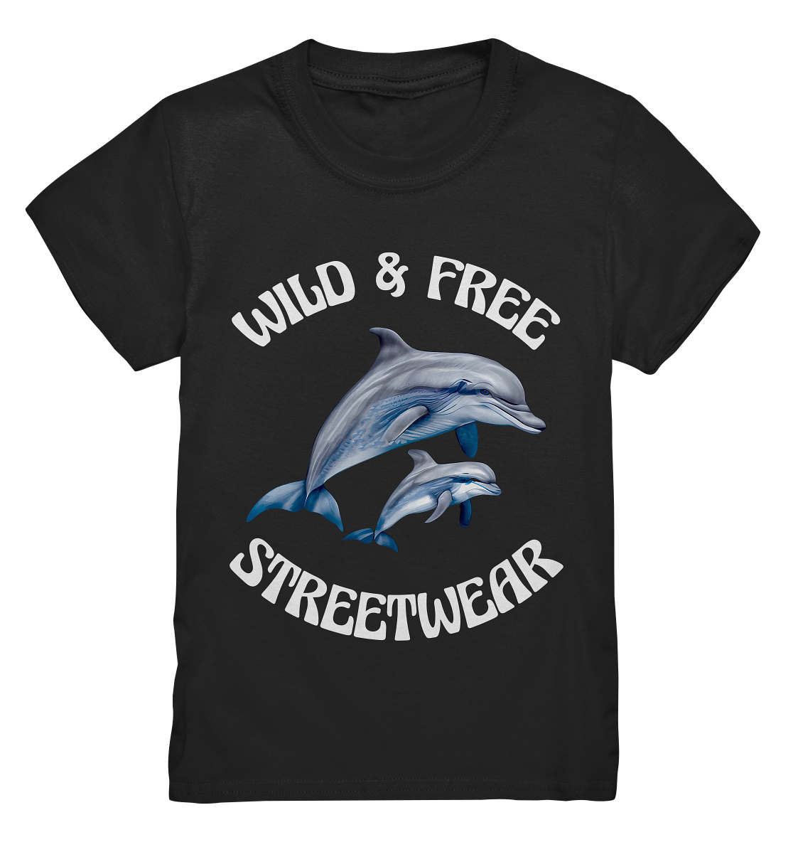 WILD & FREE NO 10 DOLPHIN FAMILY  - STREETWEAR - STATEMENT   - Kids Premium Shirt