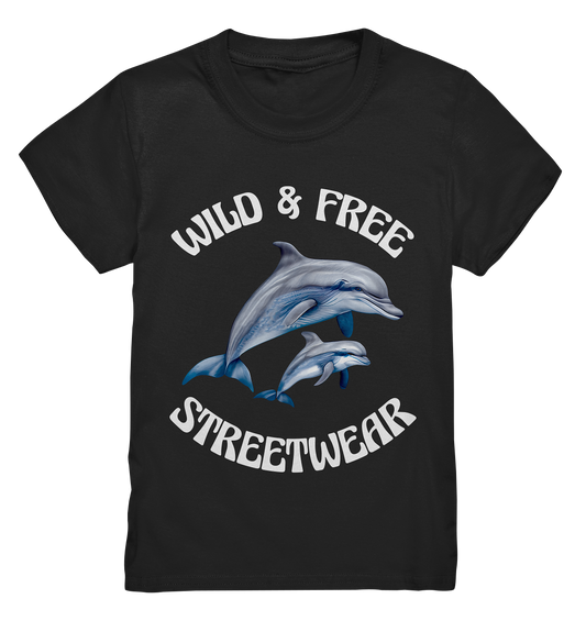 WILD & FREE NO 10 DOLPHIN FAMILY  - STREETWEAR - STATEMENT   - Kids Premium Shirt