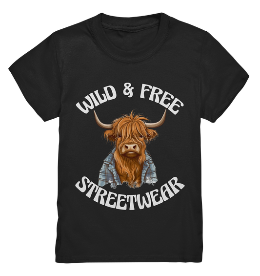 WILD & FREE NO 9 HIGHLAND COW II - STREETWEAR - STATEMENT  - Kids Premium Shirt