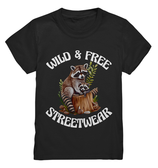 WILD & FREE NO 16 RACOON FAMILY  - STREETWEAR - STATEMENT  - Kids Premium Shirt