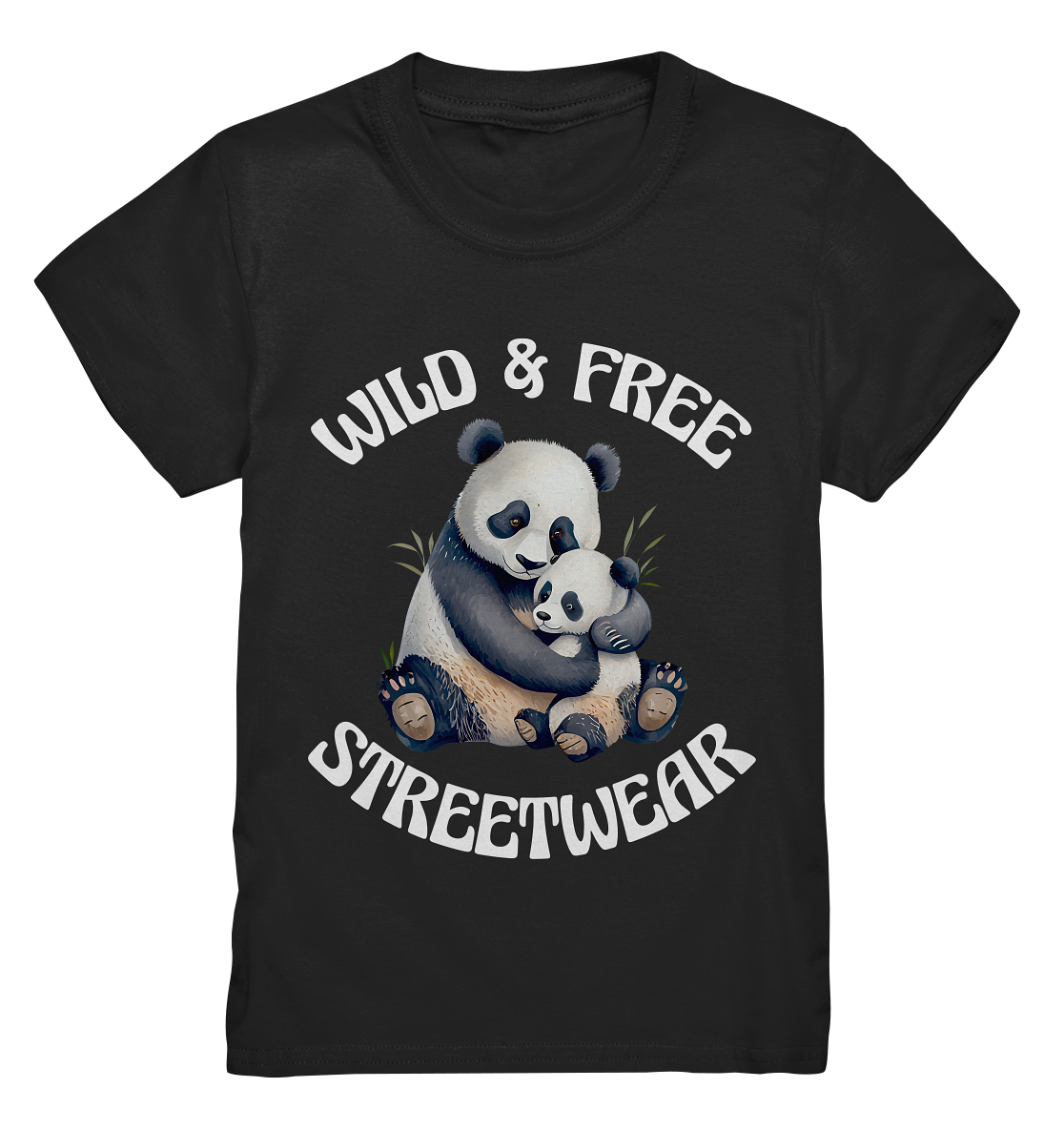 WILD & FREE NO 12 PANDA FAMILY  - STREETWEAR - STATEMENT    - Kids Premium Shirt