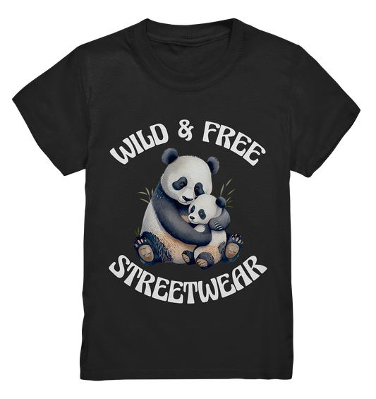 WILD & FREE NO 12 PANDA FAMILY  - STREETWEAR - STATEMENT    - Kids Premium Shirt