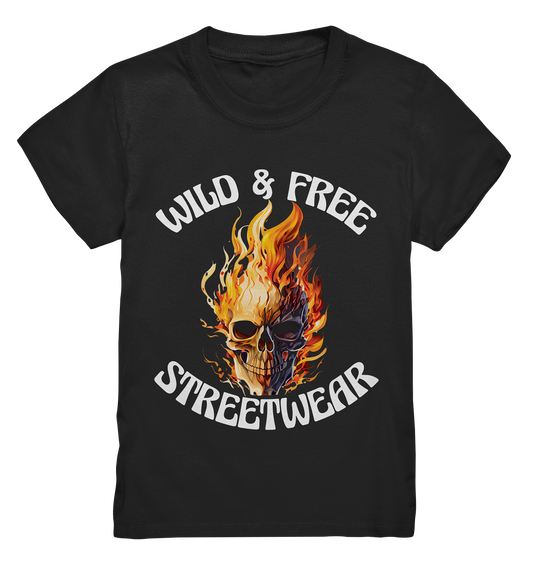 WILD & FREE NO 8 SKULL II - STREETWEAR - STATEMENT  - Kids Premium Shirt