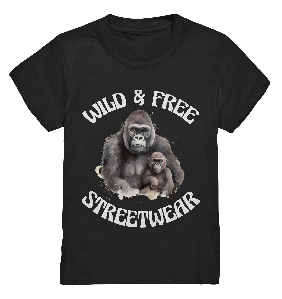 WILD & FREE NO 15 GORILLA FAMILY  - STREETWEAR - STATEMENT  - Kids Premium Shirt