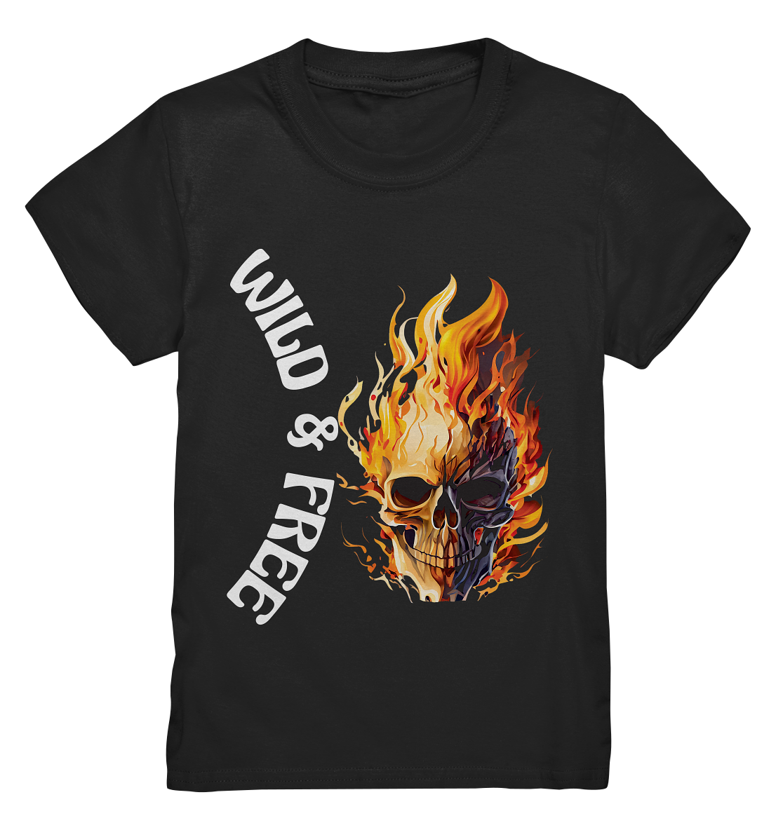 T-Shirt Kids- Wild & Free Skull- cooles für jeden Look- Premium Shirt