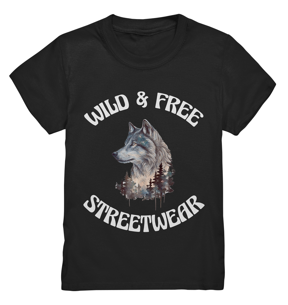 WILD & FREE NO 3 WOLF STREETWEAR - STATEMENT - Kids Premium Shirt