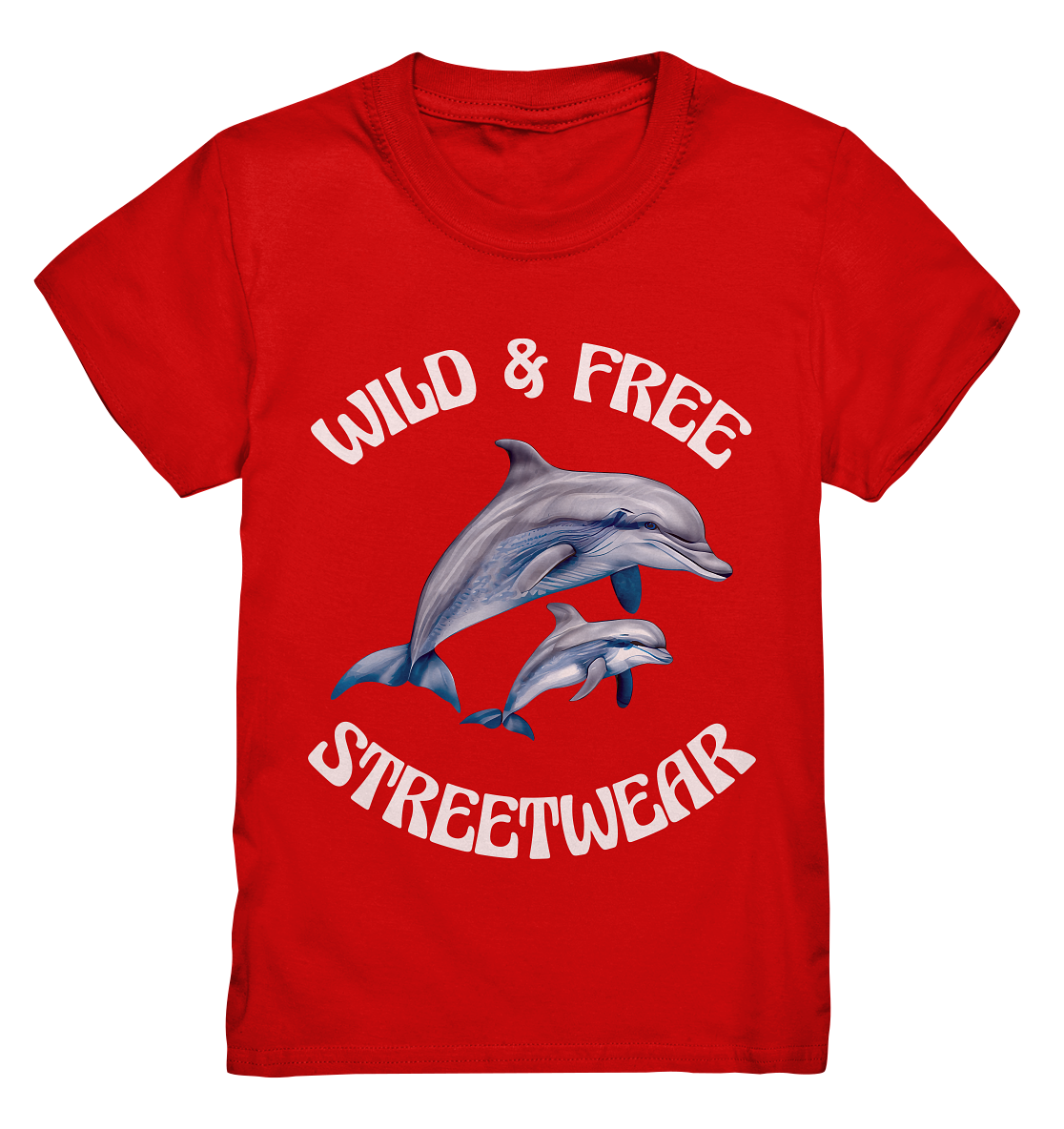 WILD & FREE NO 10 DOLPHIN FAMILY  - STREETWEAR - STATEMENT   - Kids Premium Shirt