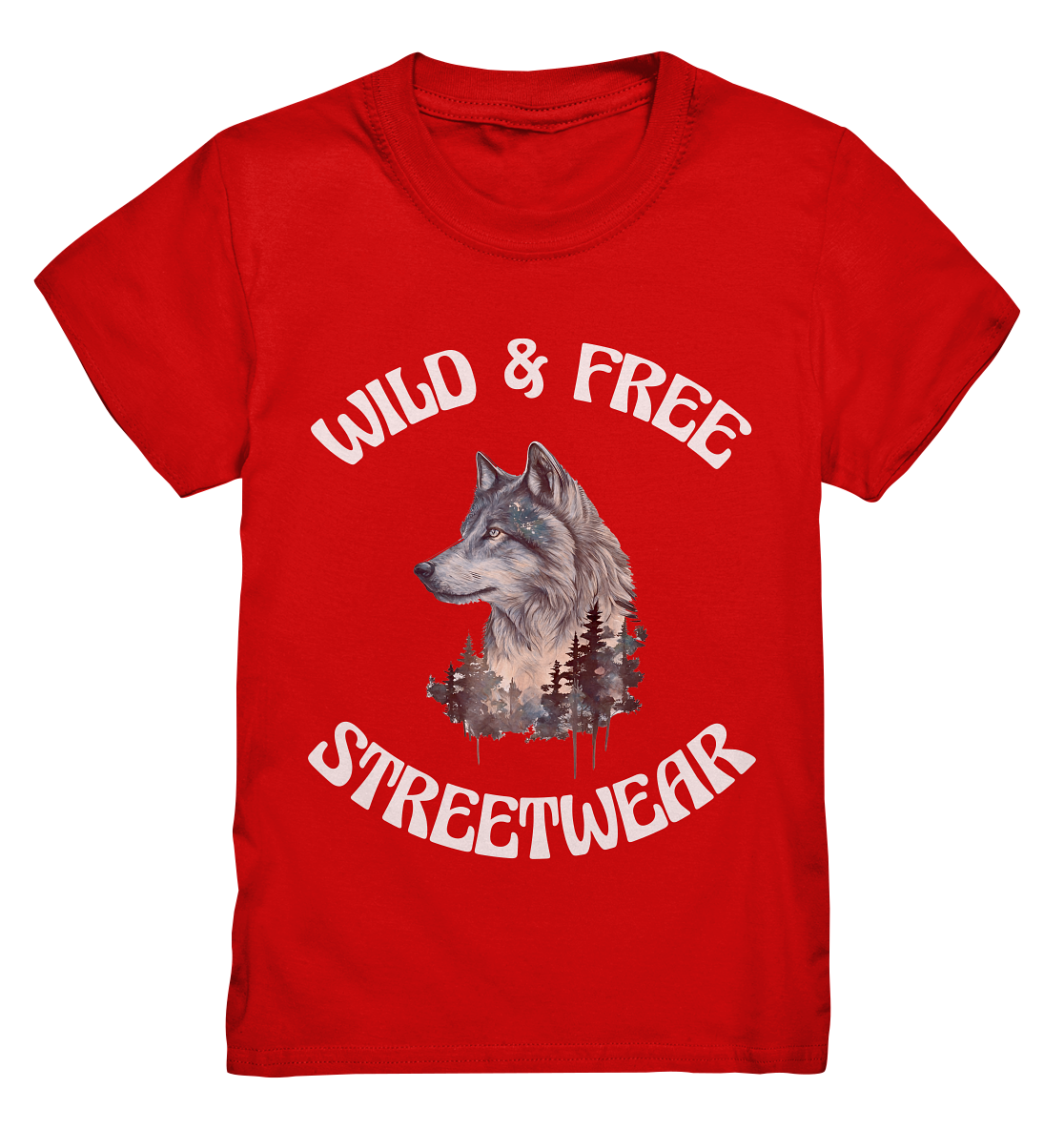 WILD & FREE NO 3 WOLF STREETWEAR - STATEMENT - Kids Premium Shirt