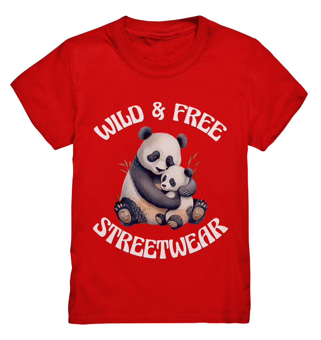 WILD & FREE NO 12 PANDA FAMILY  - STREETWEAR - STATEMENT    - Kids Premium Shirt