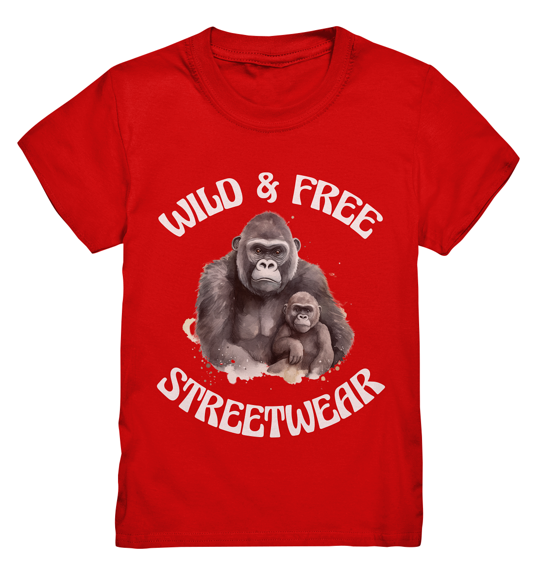 WILD & FREE NO 15 GORILLA FAMILY  - STREETWEAR - STATEMENT  - Kids Premium Shirt