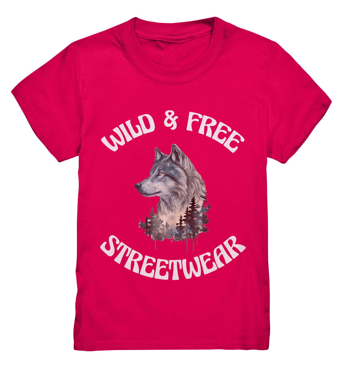 WILD & FREE NO 3 WOLF STREETWEAR - STATEMENT - Kids Premium Shirt