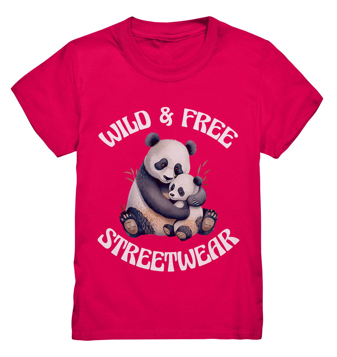 WILD & FREE NO 12 PANDA FAMILY  - STREETWEAR - STATEMENT    - Kids Premium Shirt