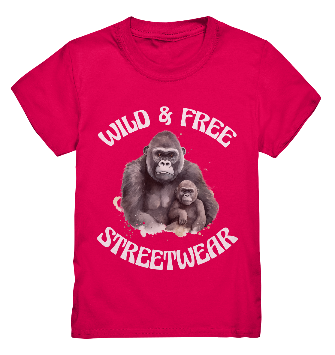 WILD & FREE NO 15 GORILLA FAMILY  - STREETWEAR - STATEMENT  - Kids Premium Shirt