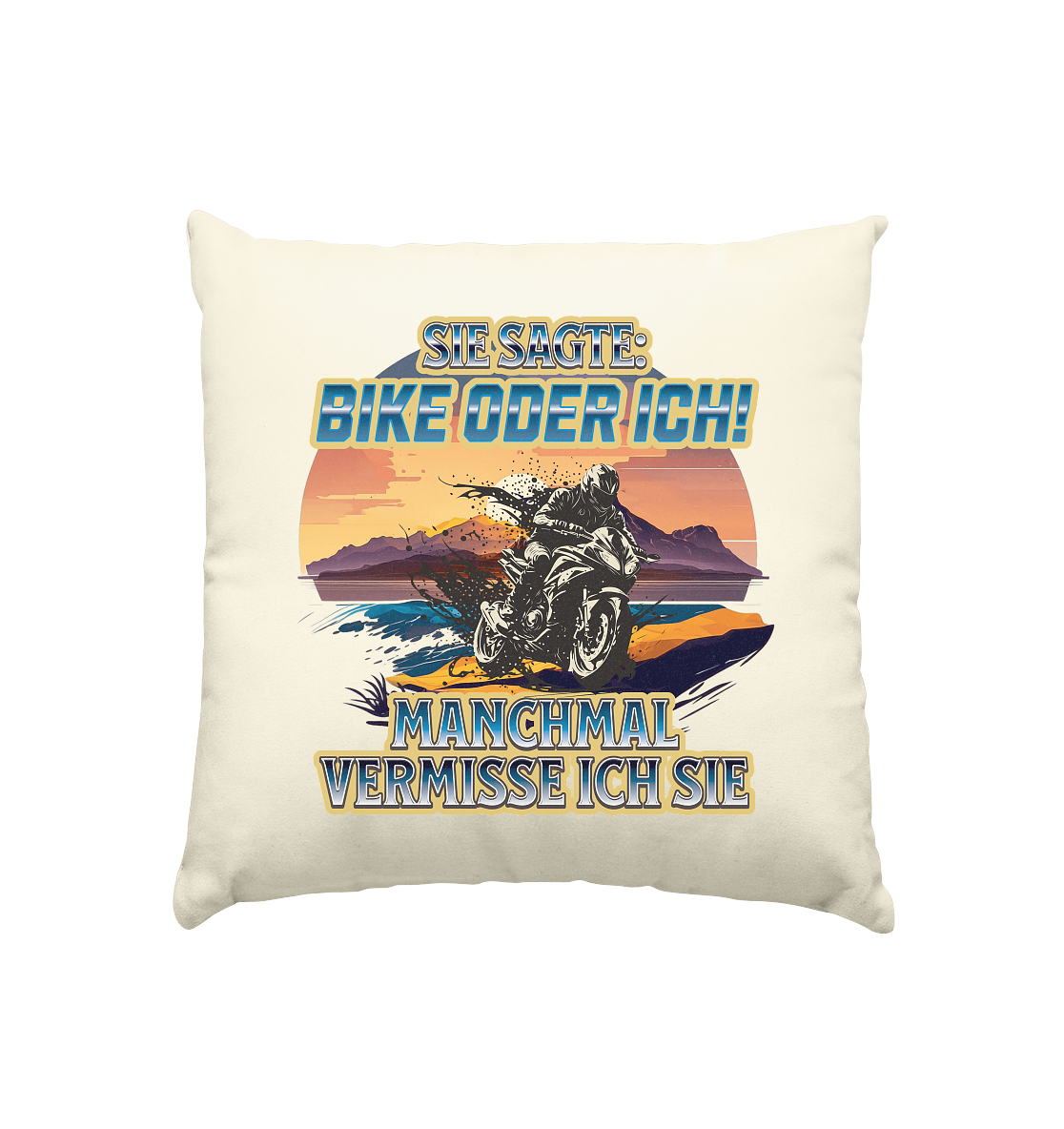 Bike oder Ich - DLzG - Kissen natur 40x40cm