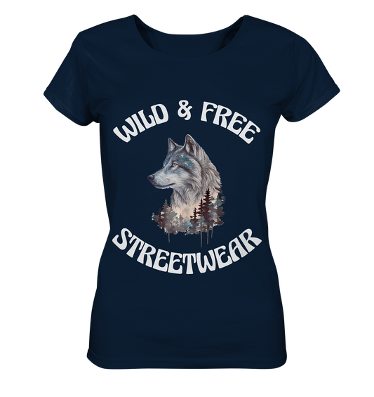 WILD & FREE NO 3 WOLF STREETWEAR - STATEMENT - Ladies Organic Basic Shirt