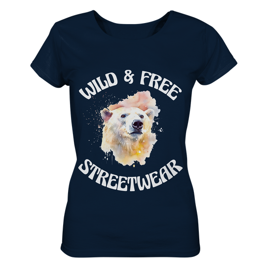 WILD & FREE NO 6 POLAR BEAR - STREETWEAR - STATEMENT - Ladies Organic Basic Shirt