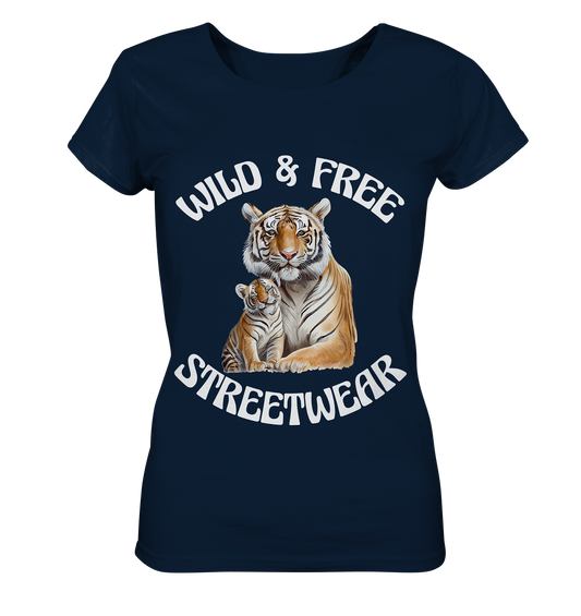 WILD & FREE NO 14 TIGER FAMILY  - STREETWEAR - STATEMENT  - Ladies Organic Basic Shirt