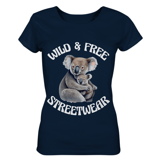 WILD & FREE NO 13 KOALA FAMILY  - STREETWEAR - STATEMENT    - Ladies Organic Basic Shirt