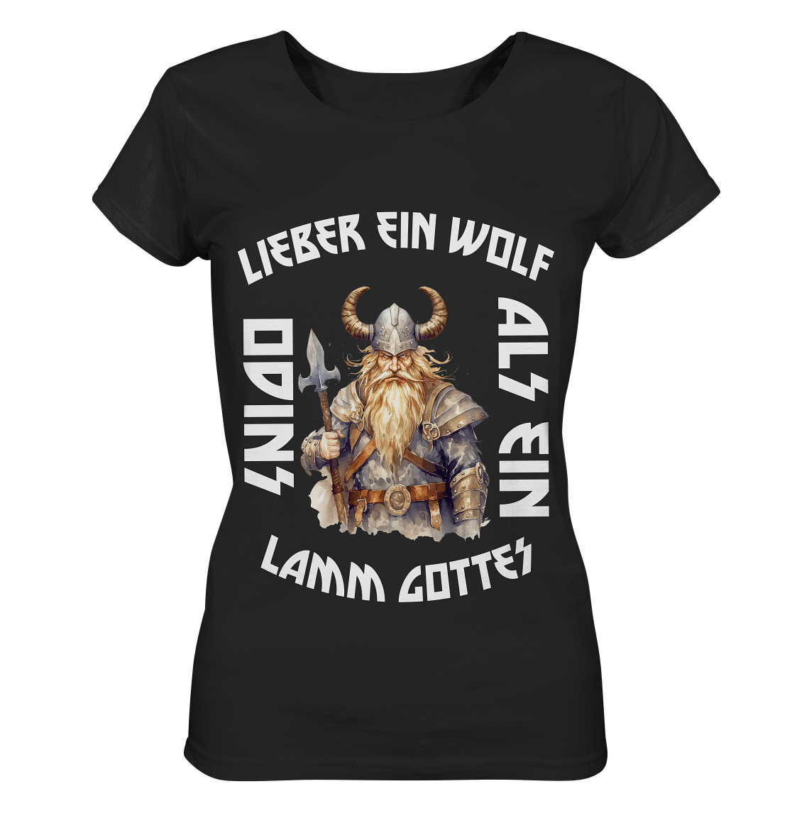 LIEBER EIN WOLF ODINS NO 3  - STREETWEAR - STATEMENT     - Ladies Organic Basic Shirt