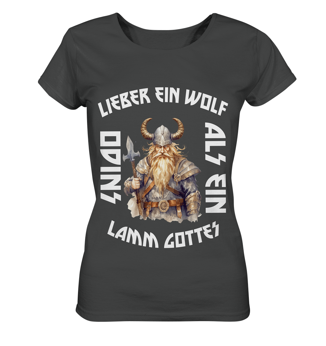 LIEBER EIN WOLF ODINS NO 3  - STREETWEAR - STATEMENT     - Ladies Organic Basic Shirt