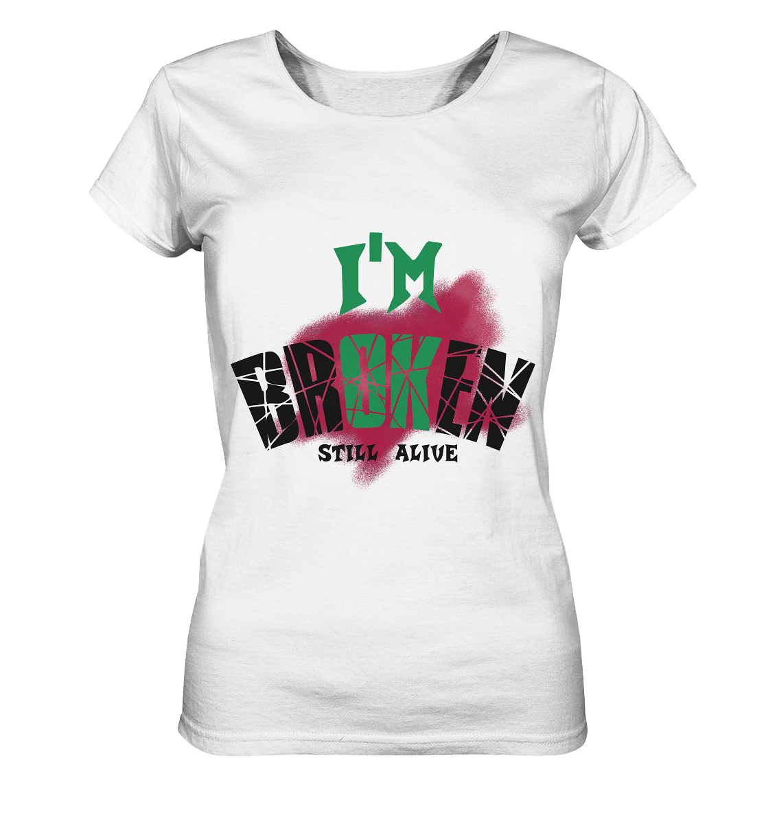 I'M OK - I'M BROKEN - STREETWEAR COOLE SPRÜCHE - Ladies Organic Basic Shirt