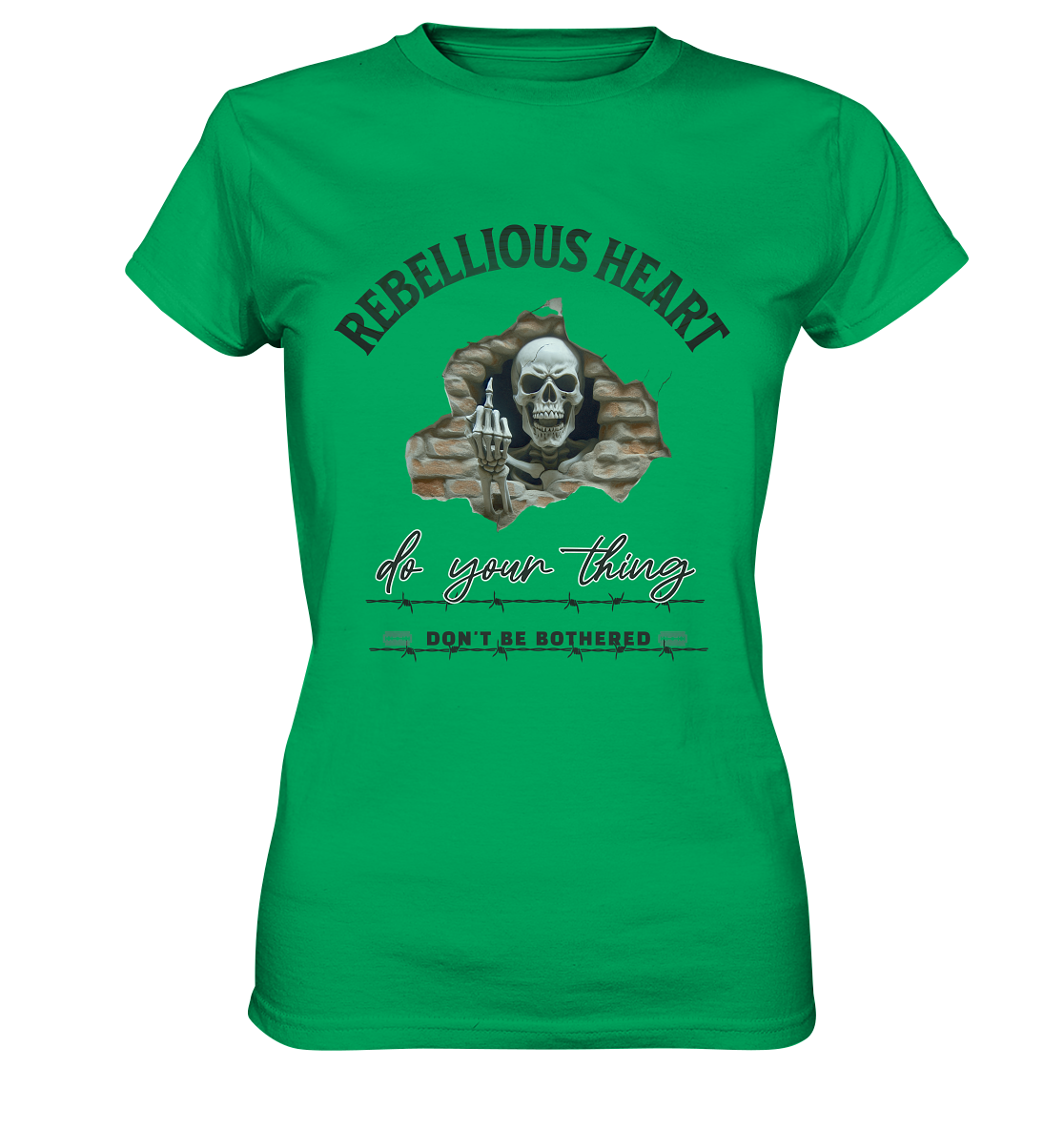 Rebellisches Herz Skull - Ladies Premium Shirt