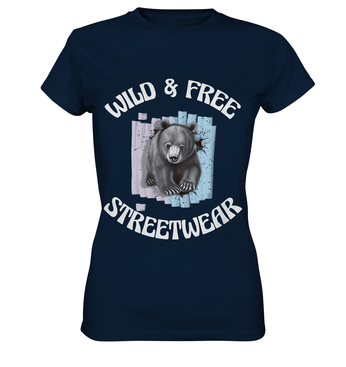 WILD & FREE NO 7 BABY BEAR - STREETWEAR - STATEMENT  - Ladies Premium Shirt