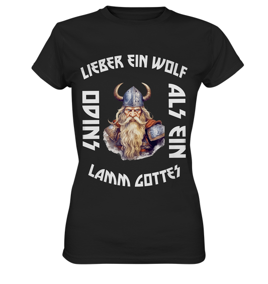 LIEBER EIN WOLF ODINS NO 2  - STREETWEAR - STATEMENT    - Ladies Premium Shirt