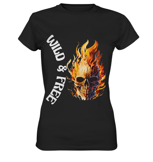 T-Shirt Damen- Wild & Free Skull- cooles für jeden Look- Premium Shirt