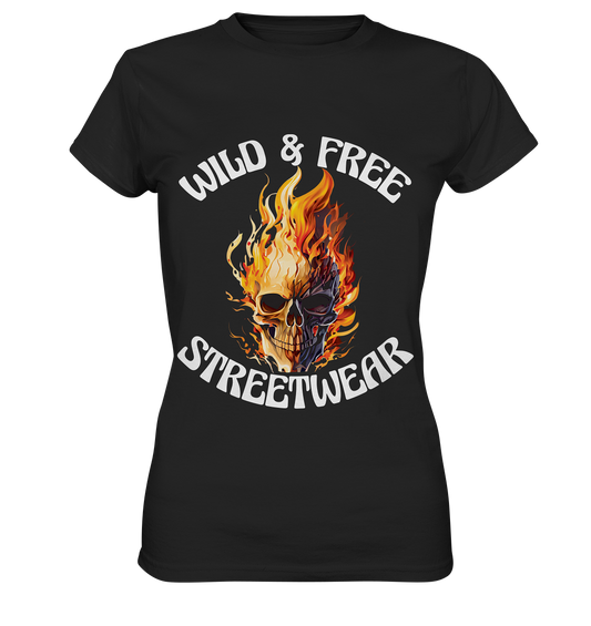 WILD & FREE NO 8 SKULL II - STREETWEAR - STATEMENT  - Ladies Premium Shirt