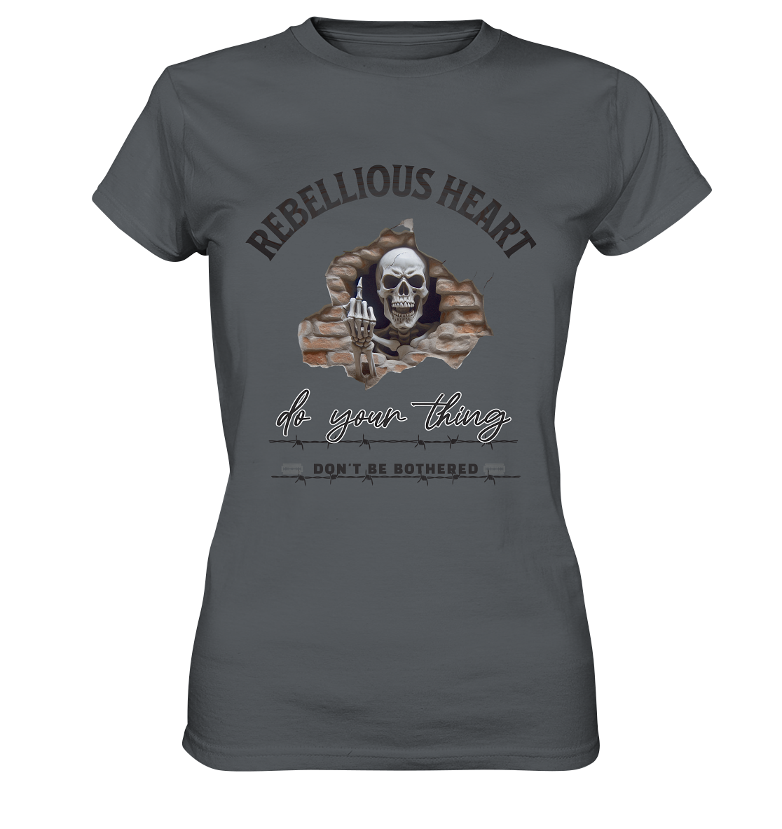 Rebellisches Herz Skull - Ladies Premium Shirt