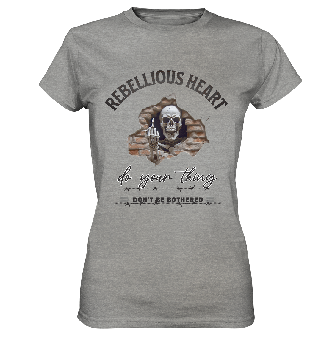 Rebellisches Herz Skull - Ladies Premium Shirt