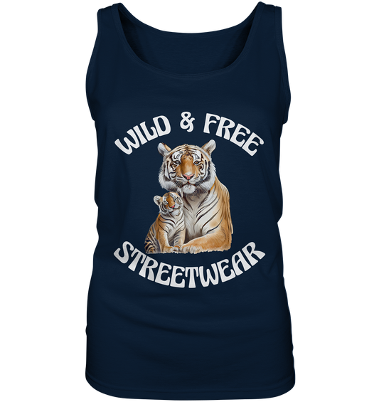 WILD & FREE NO 14 TIGER FAMILY  - STREETWEAR - STATEMENT  - Ladies Tank-Top