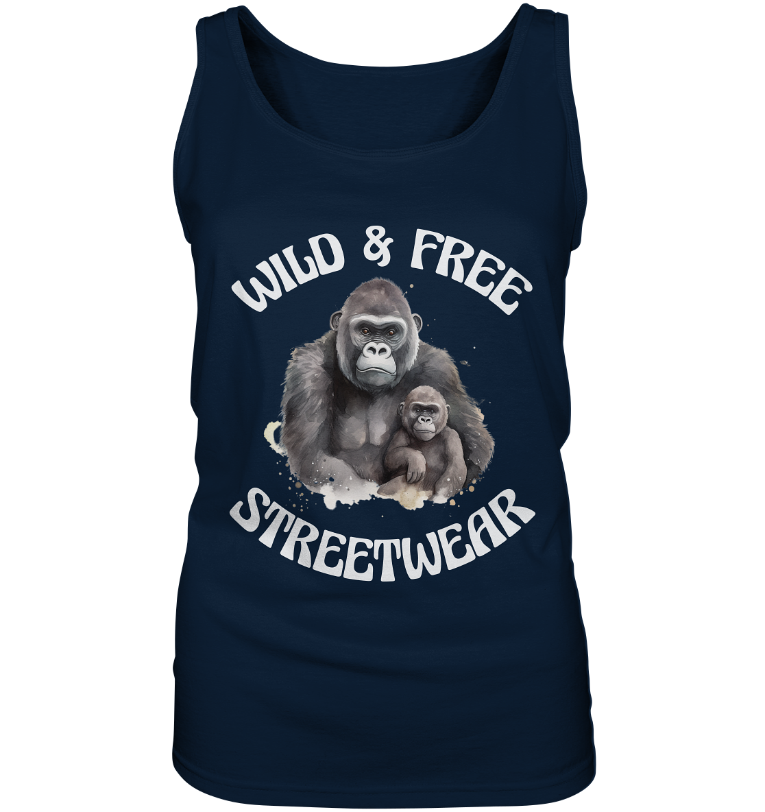 WILD & FREE NO 15 GORILLA FAMILY  - STREETWEAR - STATEMENT  - Ladies Tank-Top