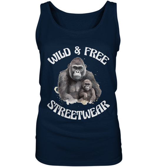 WILD & FREE NO 15 GORILLA FAMILY  - STREETWEAR - STATEMENT  - Ladies Tank-Top