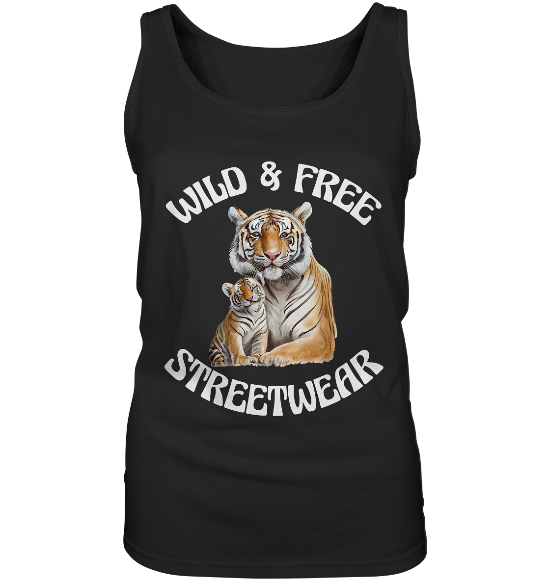 WILD & FREE NO 14 TIGER FAMILY  - STREETWEAR - STATEMENT  - Ladies Tank-Top