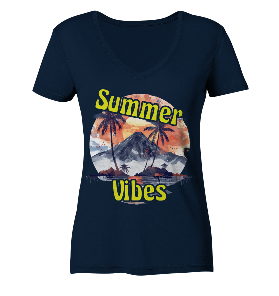 Sommer Shirt - Summer Vibes  - Ladies V-Neck Shirt