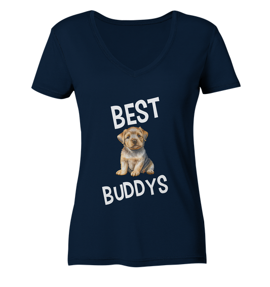 BEST BUDDYS NO4 - STREETWEAR _ STATEMENTS - MEIN BESTER FREUND - Ladies V-Neck Shirt