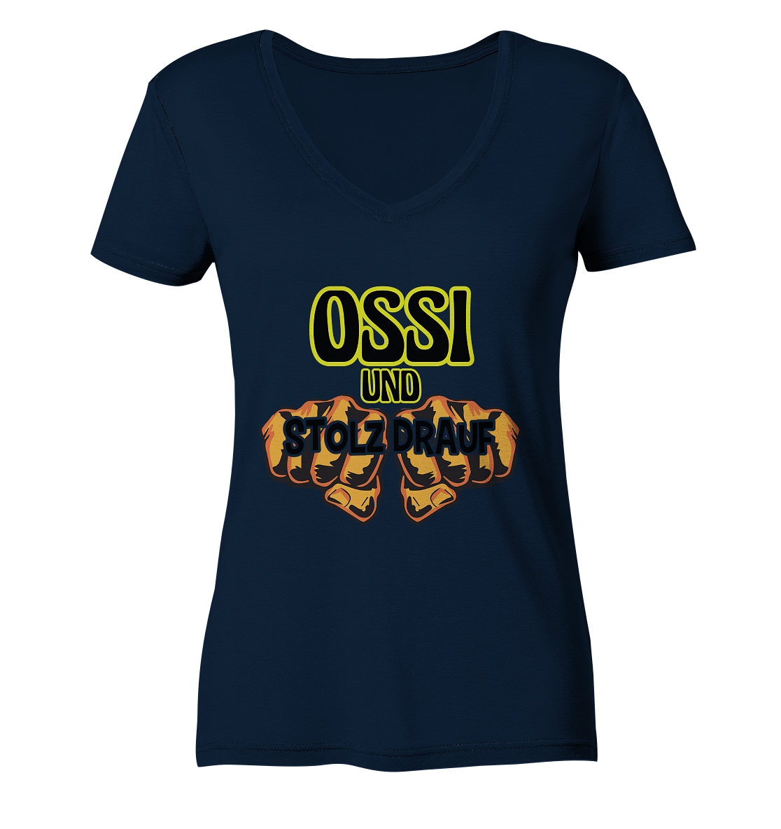 Ossi und stolz drauf - Ladies V-Neck Shirt