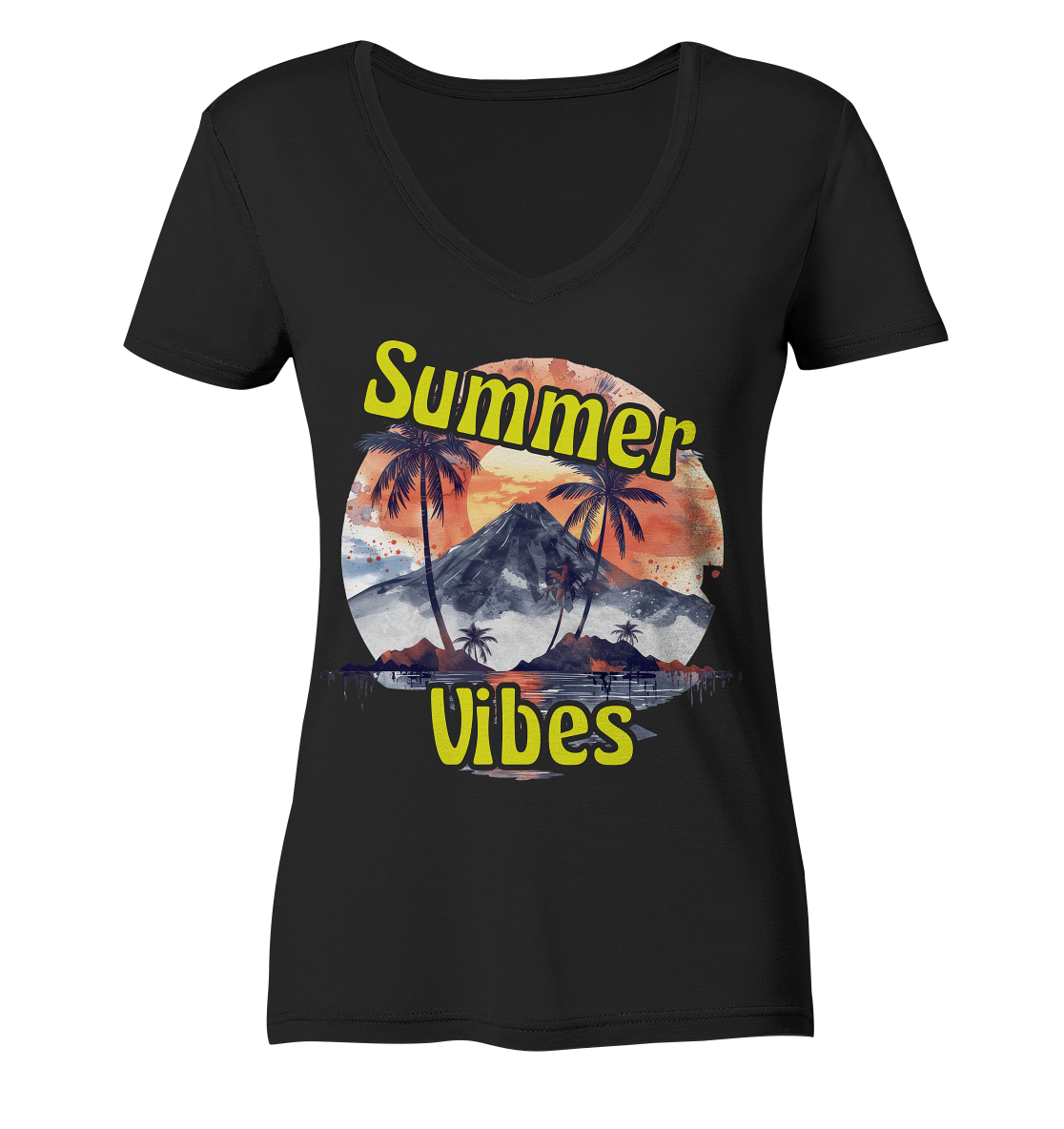 Sommer Shirt - Summer Vibes  - Ladies V-Neck Shirt